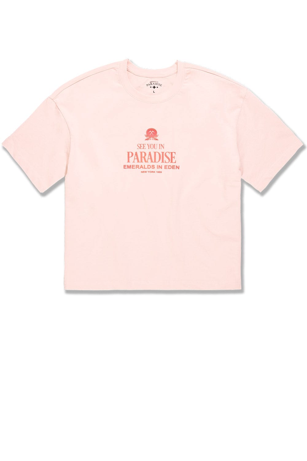 Jordan Craig Emeralds in Eden Cropped Boxy T-Shirt Light Pink / S