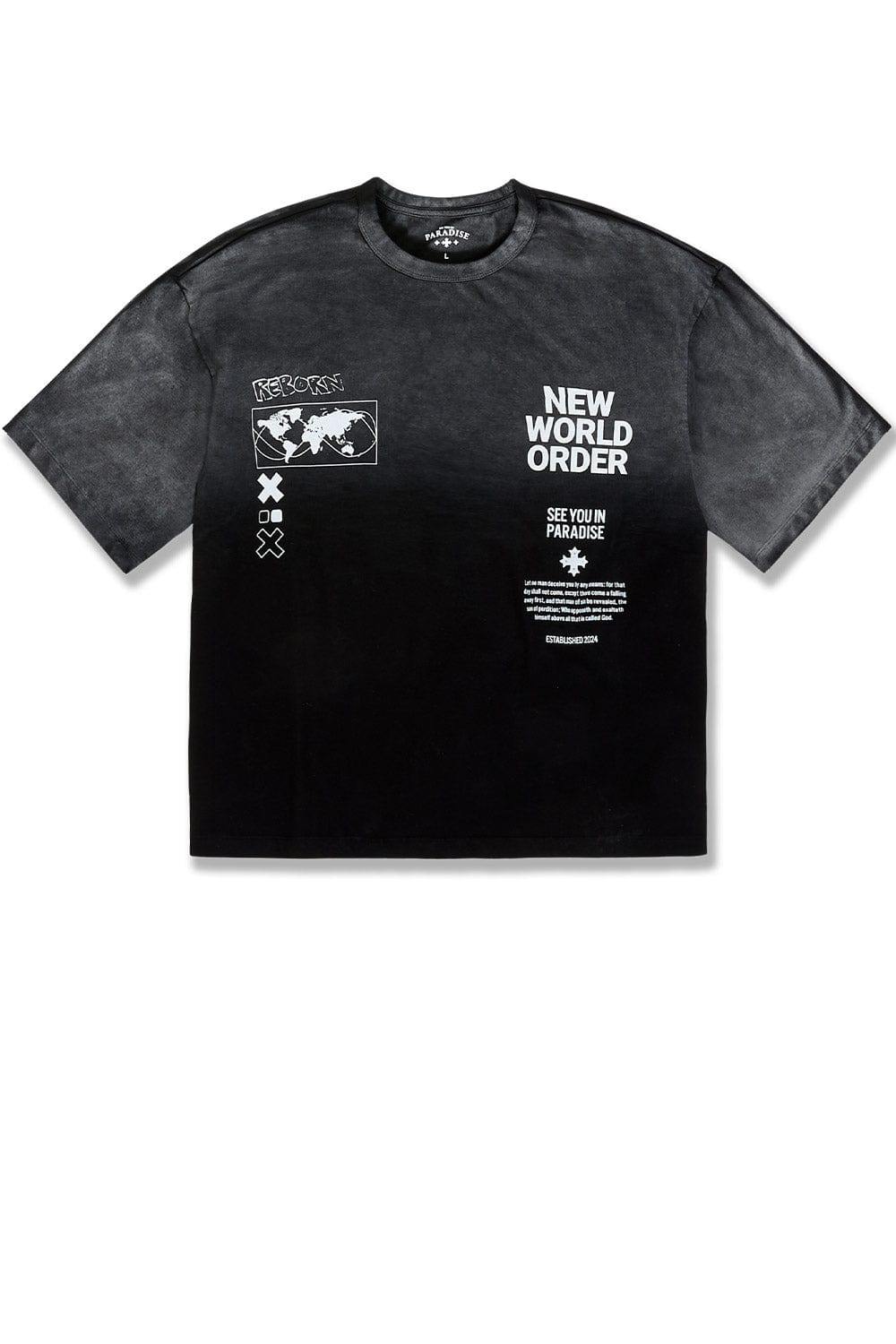 Jordan Craig New World Order Cropped Boxy T-Shirt Black Shadow / S