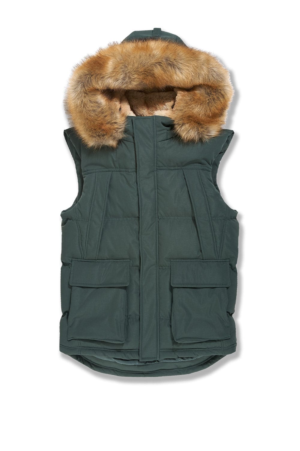 Jordan Craig Yukon Fur Lined Puffer Vest (Dark Olive) S / Dark Olive