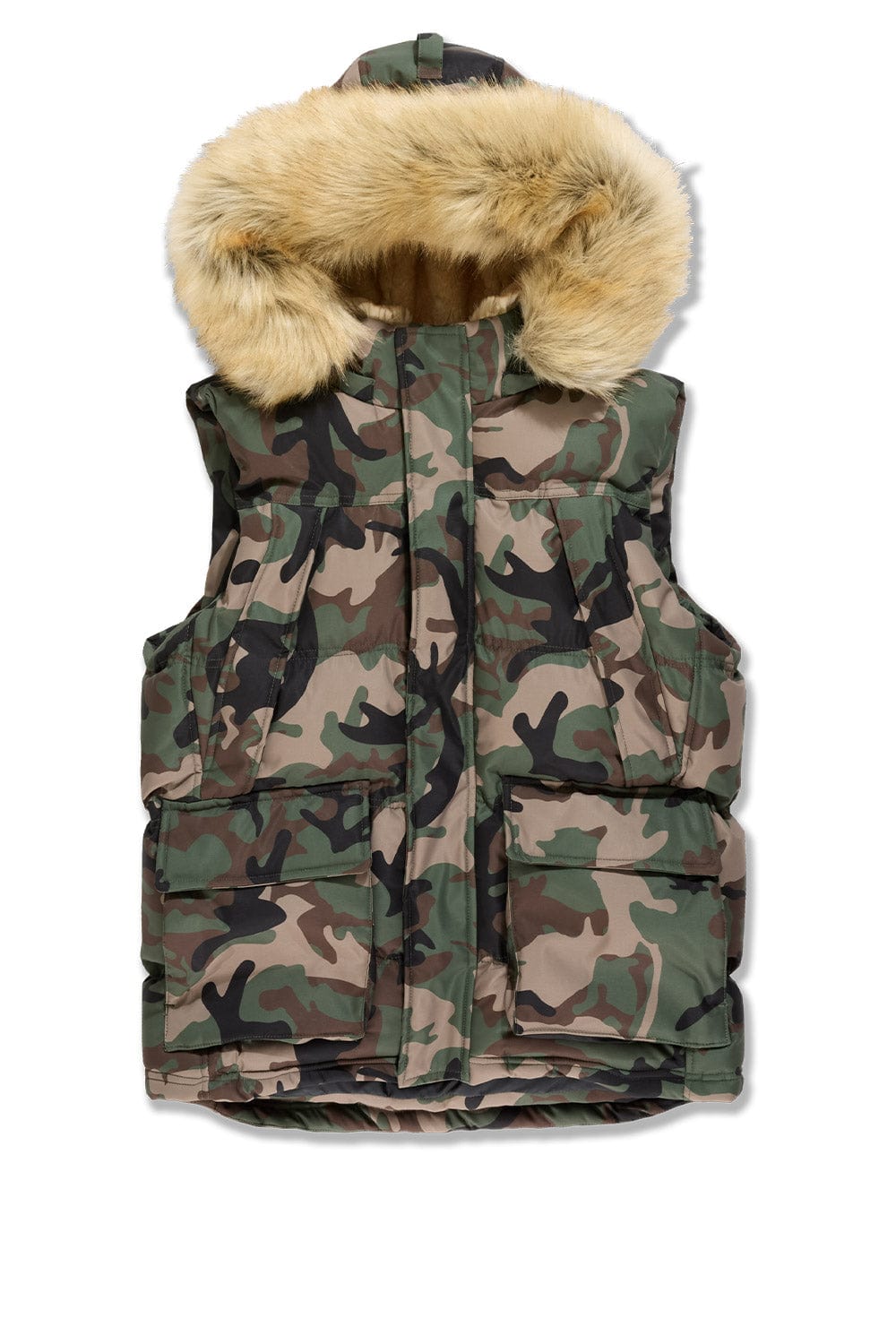 Yukon Fur Lined Puffer Vest (Vintage Camo)
