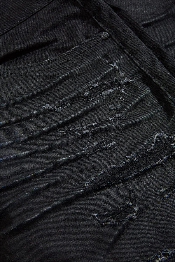 Straight Fit - Dyckman Denim (Polished Black) - Collins Collection