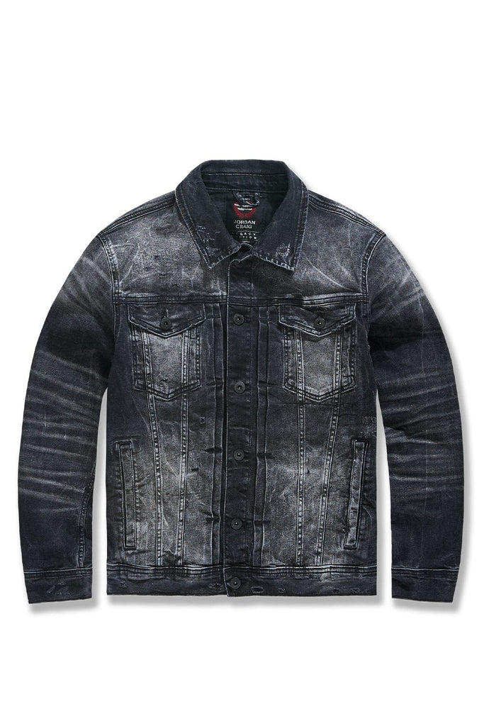 Jordan Craig Meadowlands Denim Trucker Jacket (Monochrome) Black Shadow / S