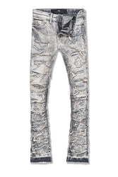 Kids Stacked Ripple Effect Denim (Bone White)