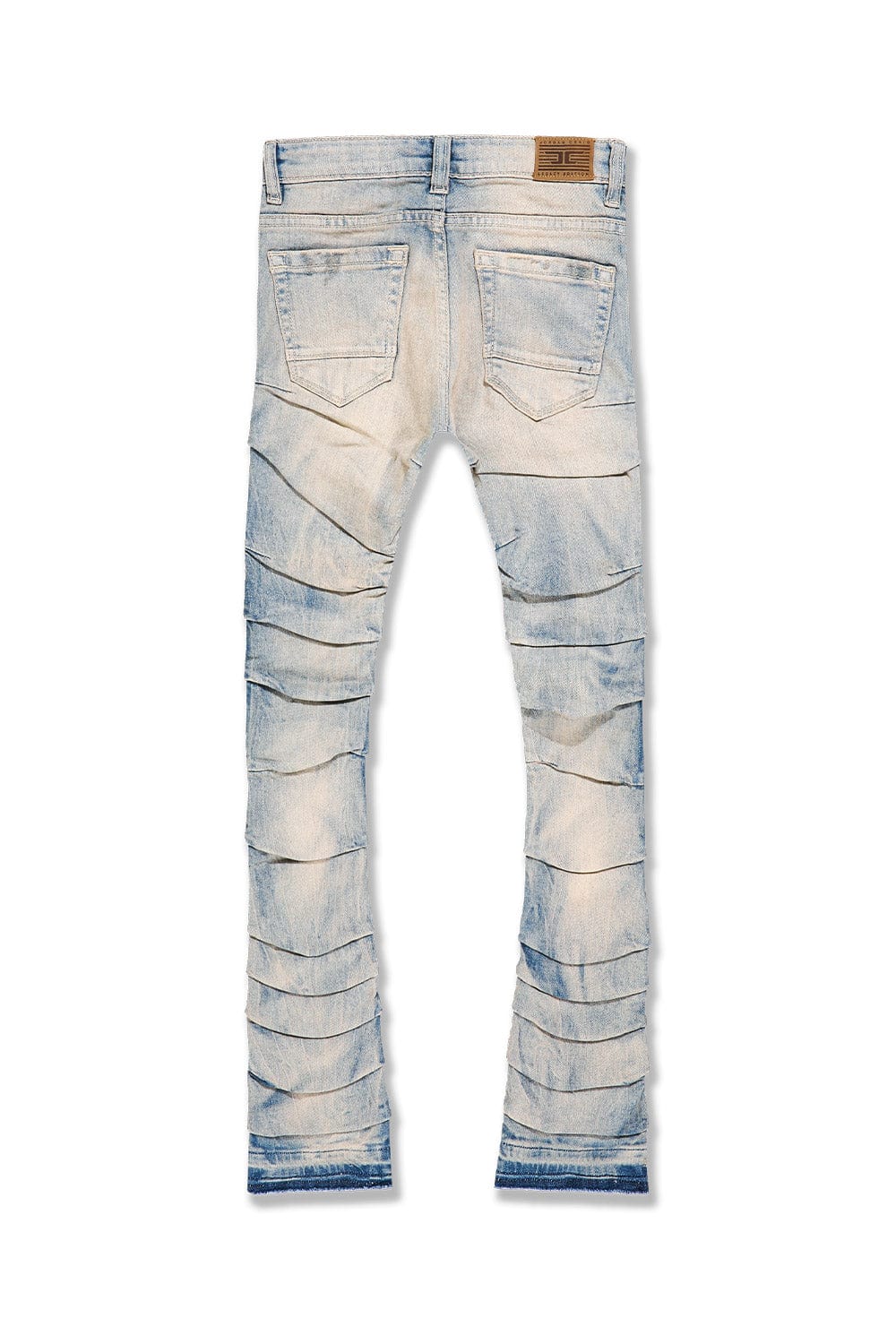 JC Kids Kids Stacked Ripple Effect Denim (Cream Wash)