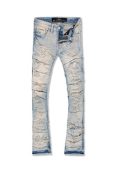 Kids Stacked Ripple Effect Denim (Cream Wash)