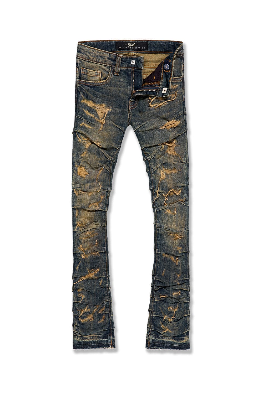 JC Kids Kids Stacked Ripple Effect Denim (Dark Vintage) 2 / Dark Vintage