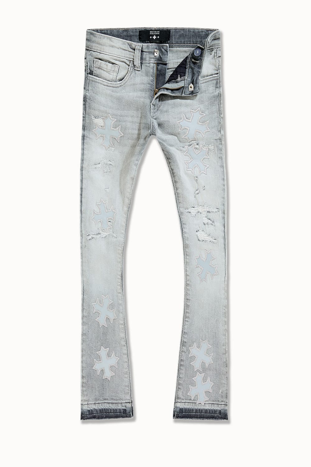 JC Kids Kids Super Skinny Stacked Eden Denim Cement Wash / 2