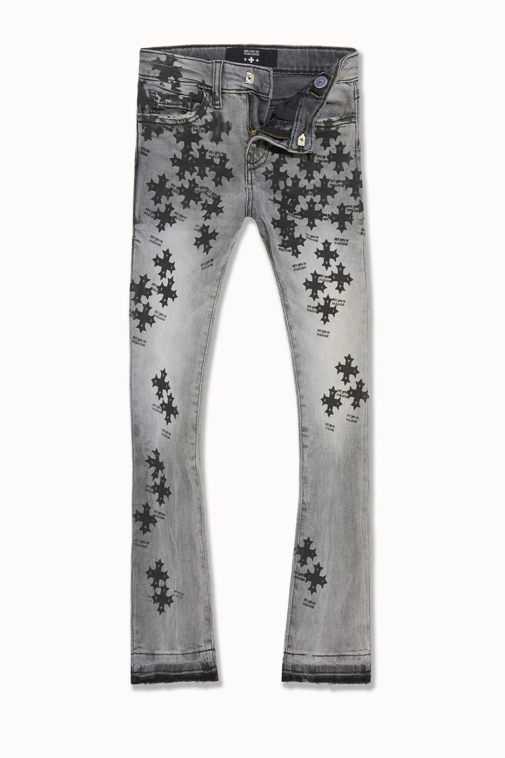 JC Kids Kids Super Skinny Stacked Paradise Denim Smoked Grey / 2