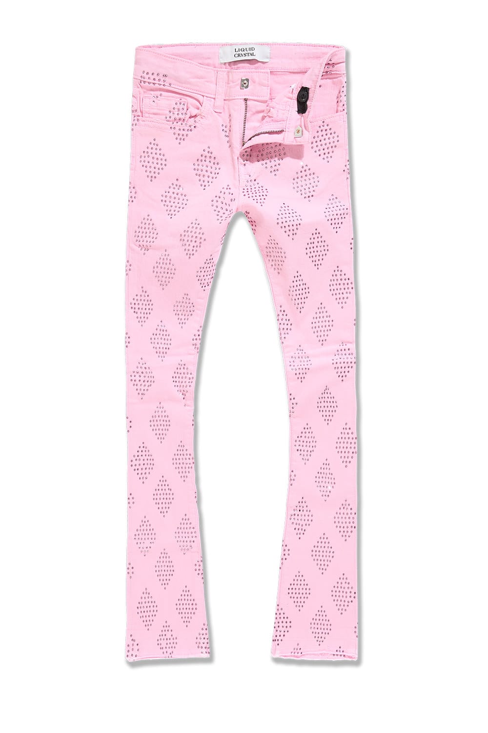 JC Kids Kids Liquid Diamonds Stacked Twill Pants Pink / 2
