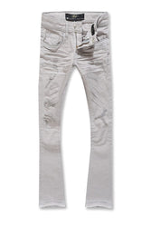 Kids Stacked Tribeca Twill Pants (Light Grey)