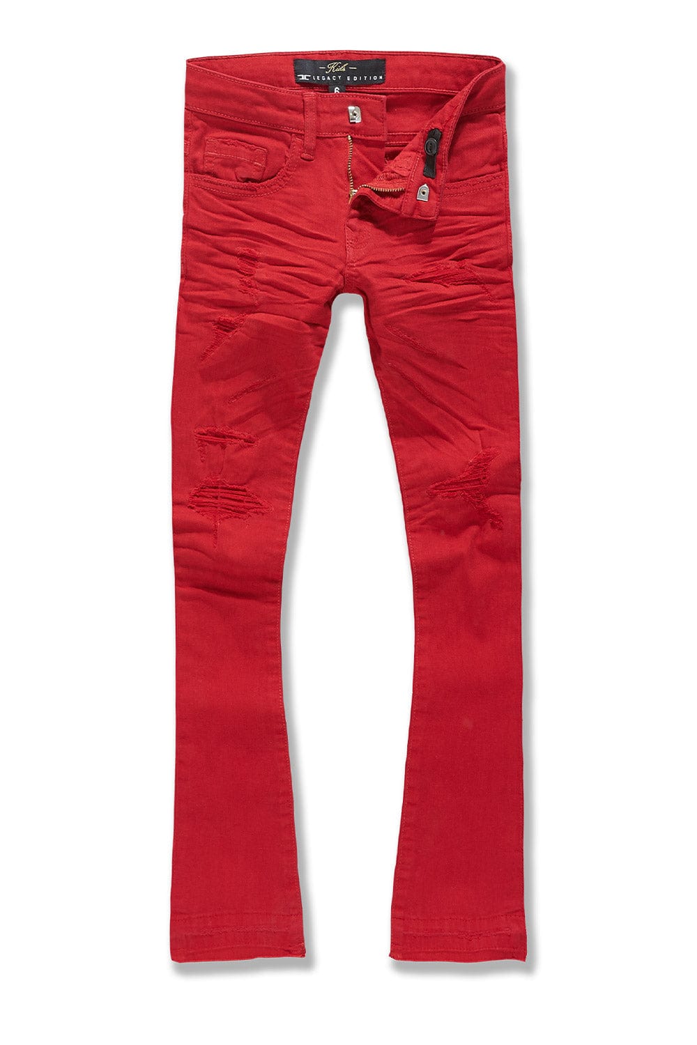 BB Kids Stacked Tribeca Twill Pants (Red) 2 / Red