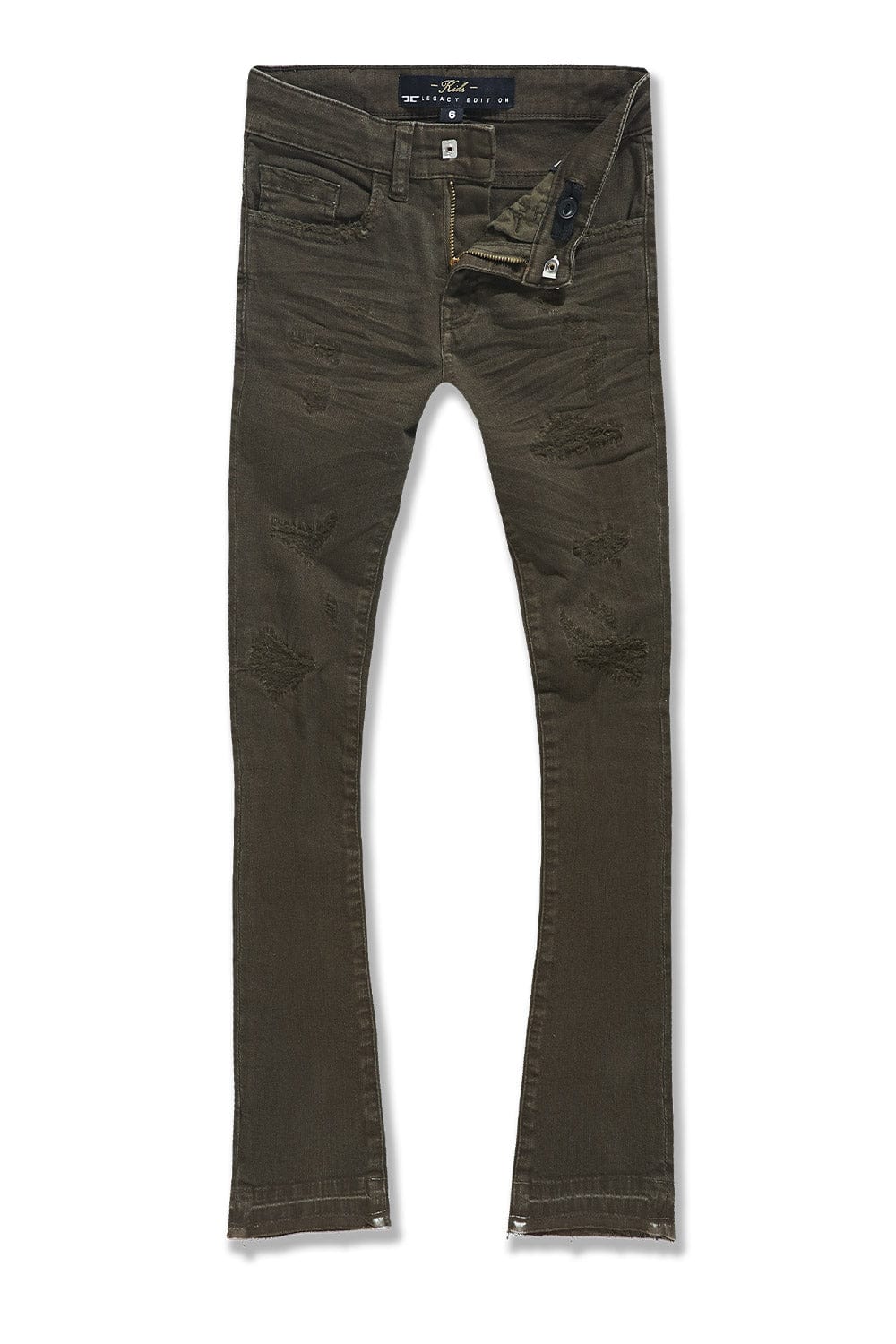 JC Kids Kids Stacked Tribeca Twill Pants (Army Green) 2 / Army Green