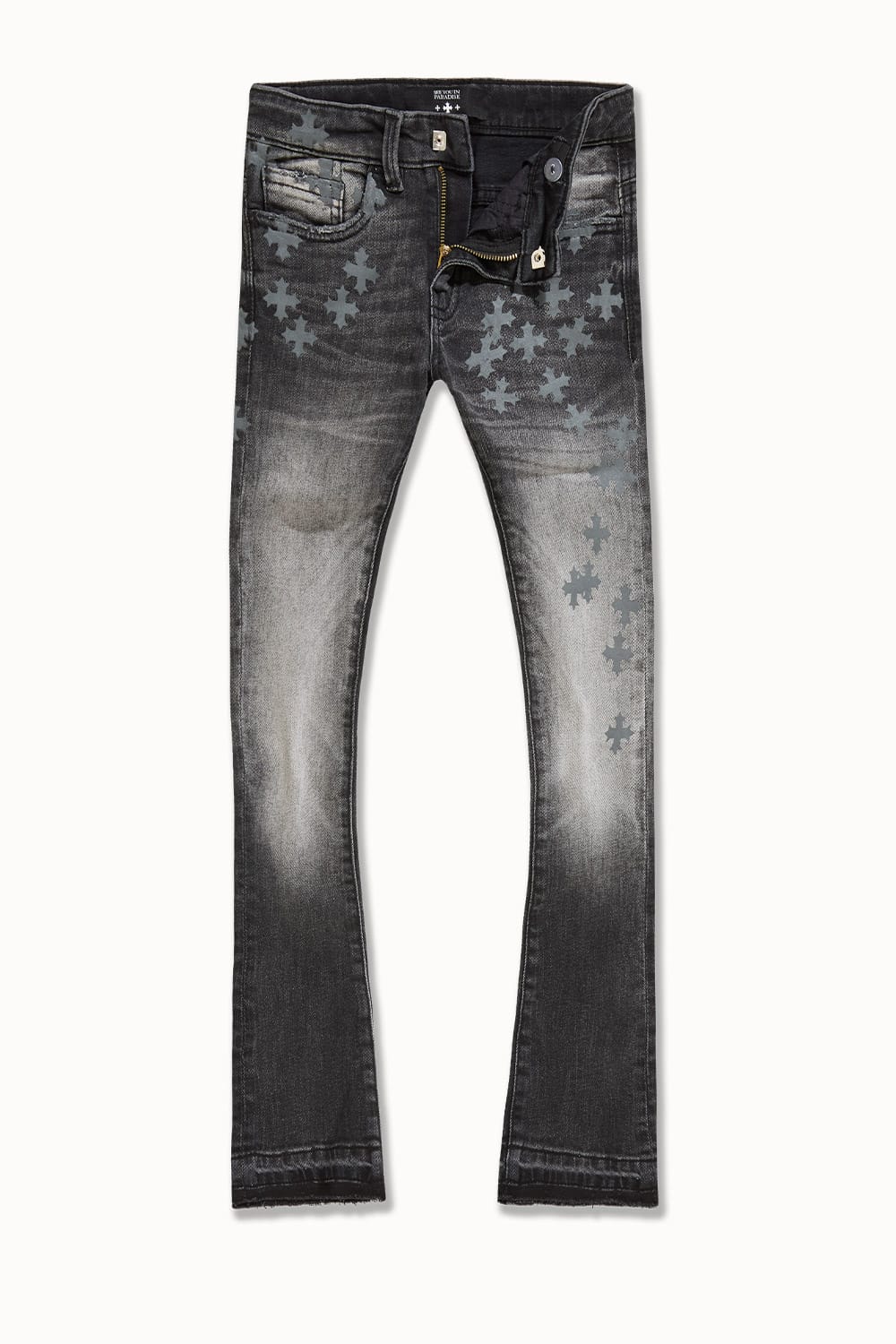 JC Kids Kids Super Skinny Stacked Forbidden Fruit Denim Black Shadow / 2