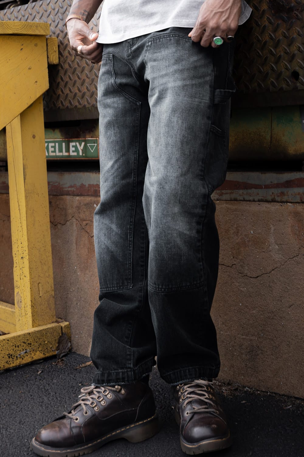 Wide Leg Fit - Craftsman Denim (Black Shadow) - Brian Collection