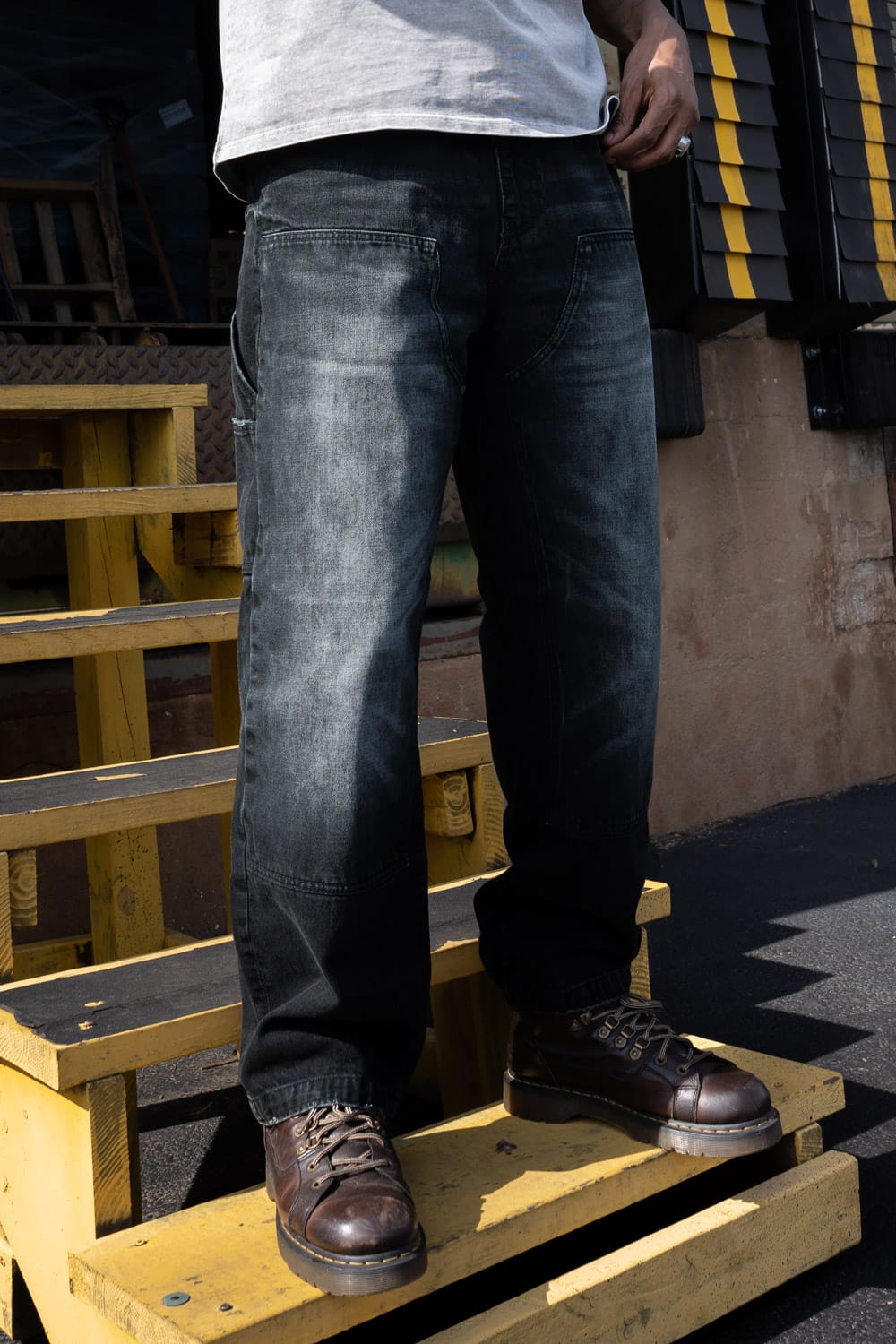 Wide Leg Fit - Craftsman Denim (Black Shadow) - Brian Collection