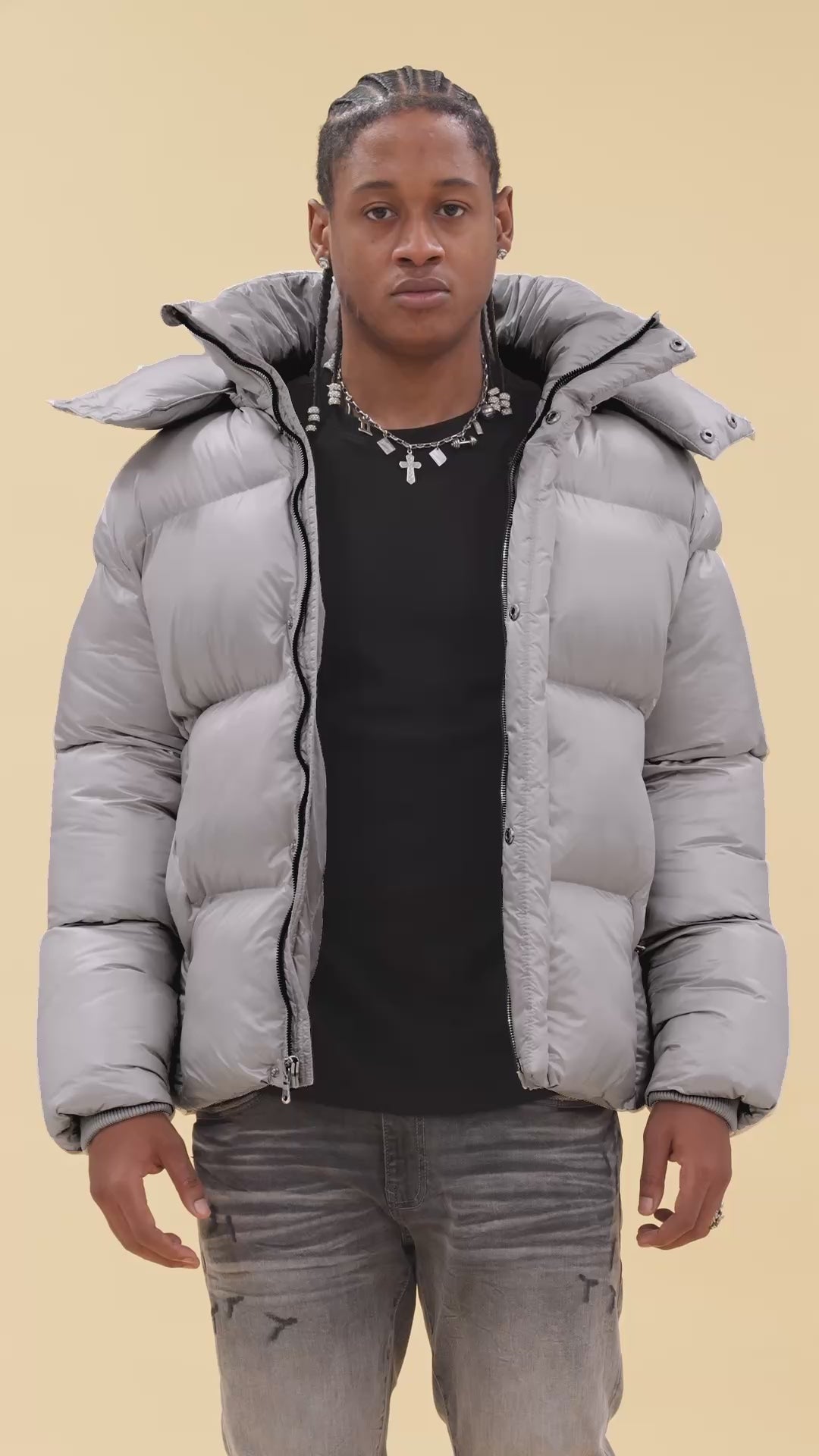 Astoria Bubble Jacket (Light Grey)