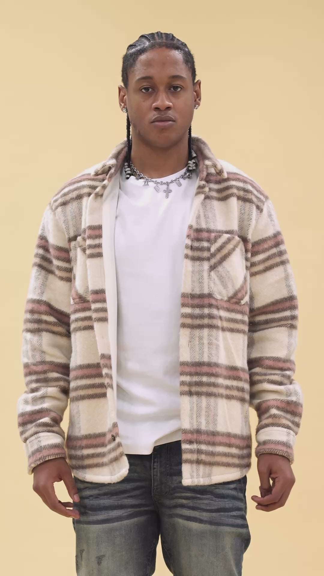 Ironworks Flannel Shacket (Cream)