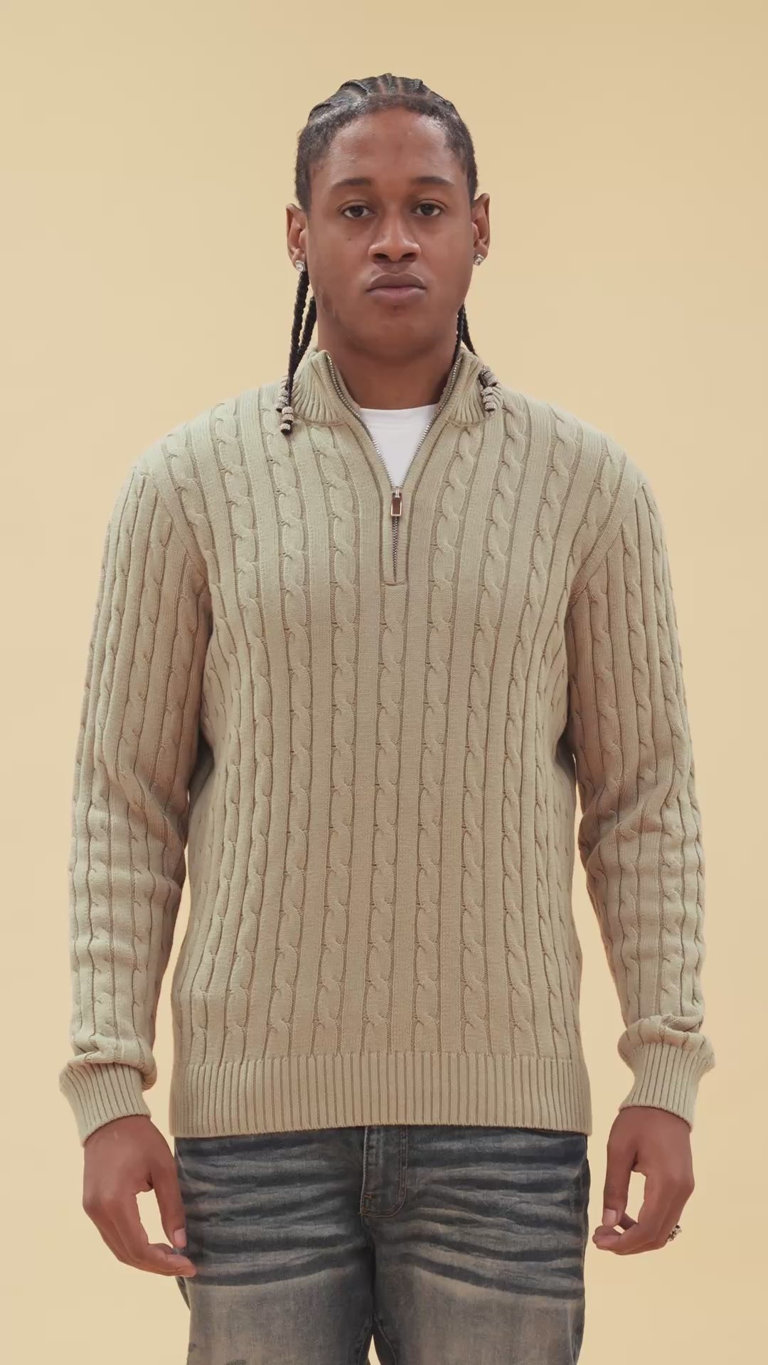 Montauk 1/4 Zip Cable Knit Sweater