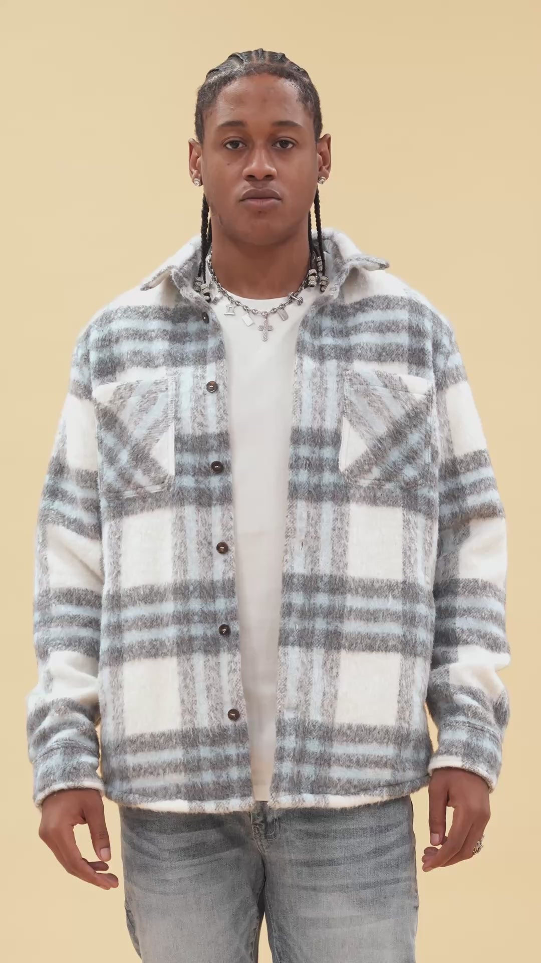Ironworks Flannel Shacket (Light Blue)