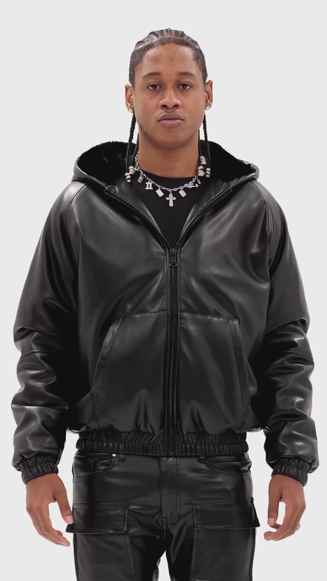 Thriller Hooded Zip Up Jacket (Black)