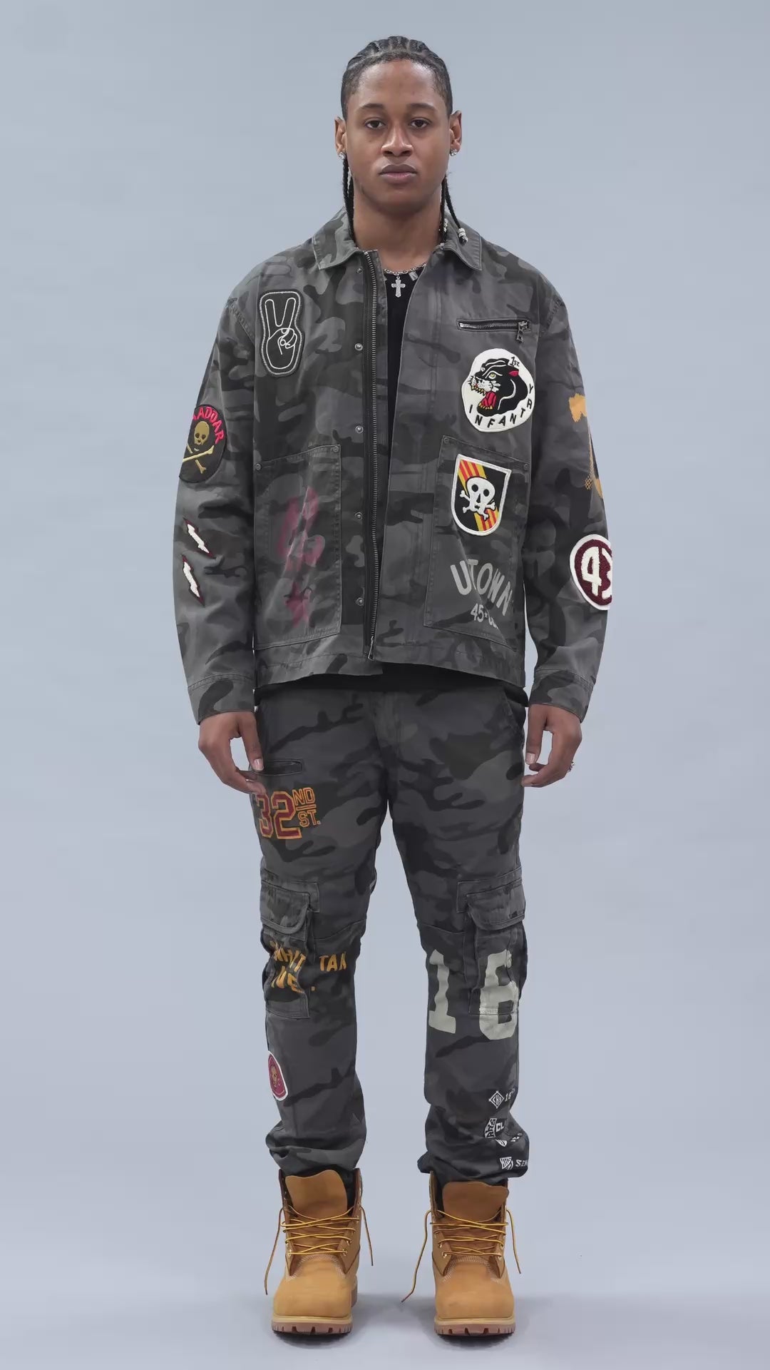Xavier - Battalion Cargo Pants (Black Camo)