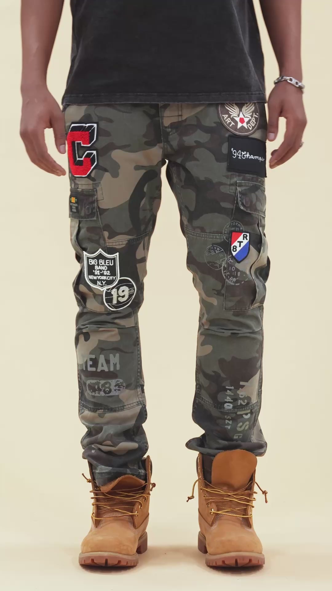 Xavier - Purple Heart Cargo Pants (Woodland)