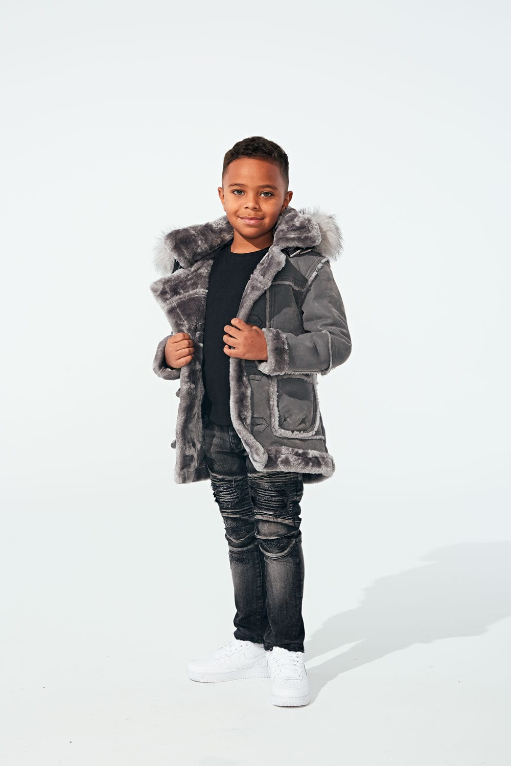 JC Kids Kids Denali Shearling Jacket (Charcoal)