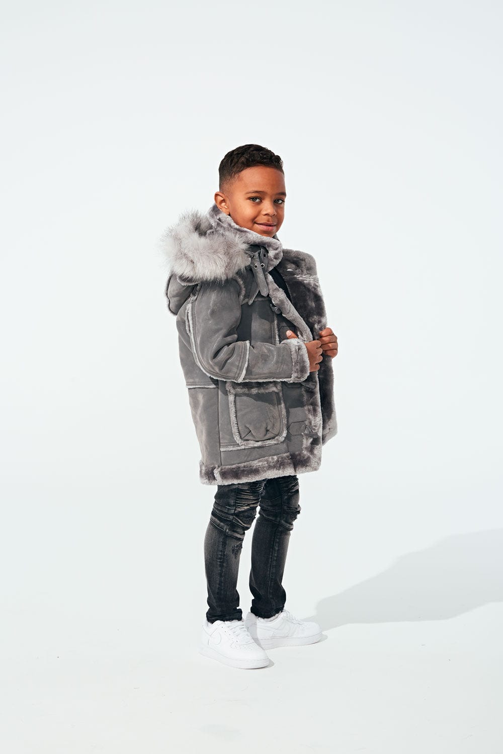 JC Kids Kids Denali Shearling Jacket (Charcoal)