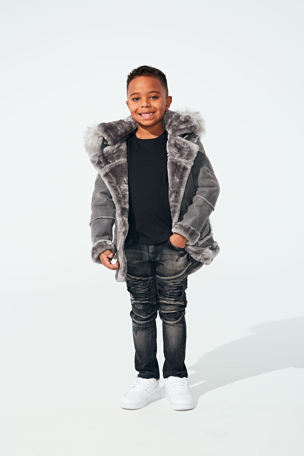 JC Kids Kids Denali Shearling Jacket (Charcoal)