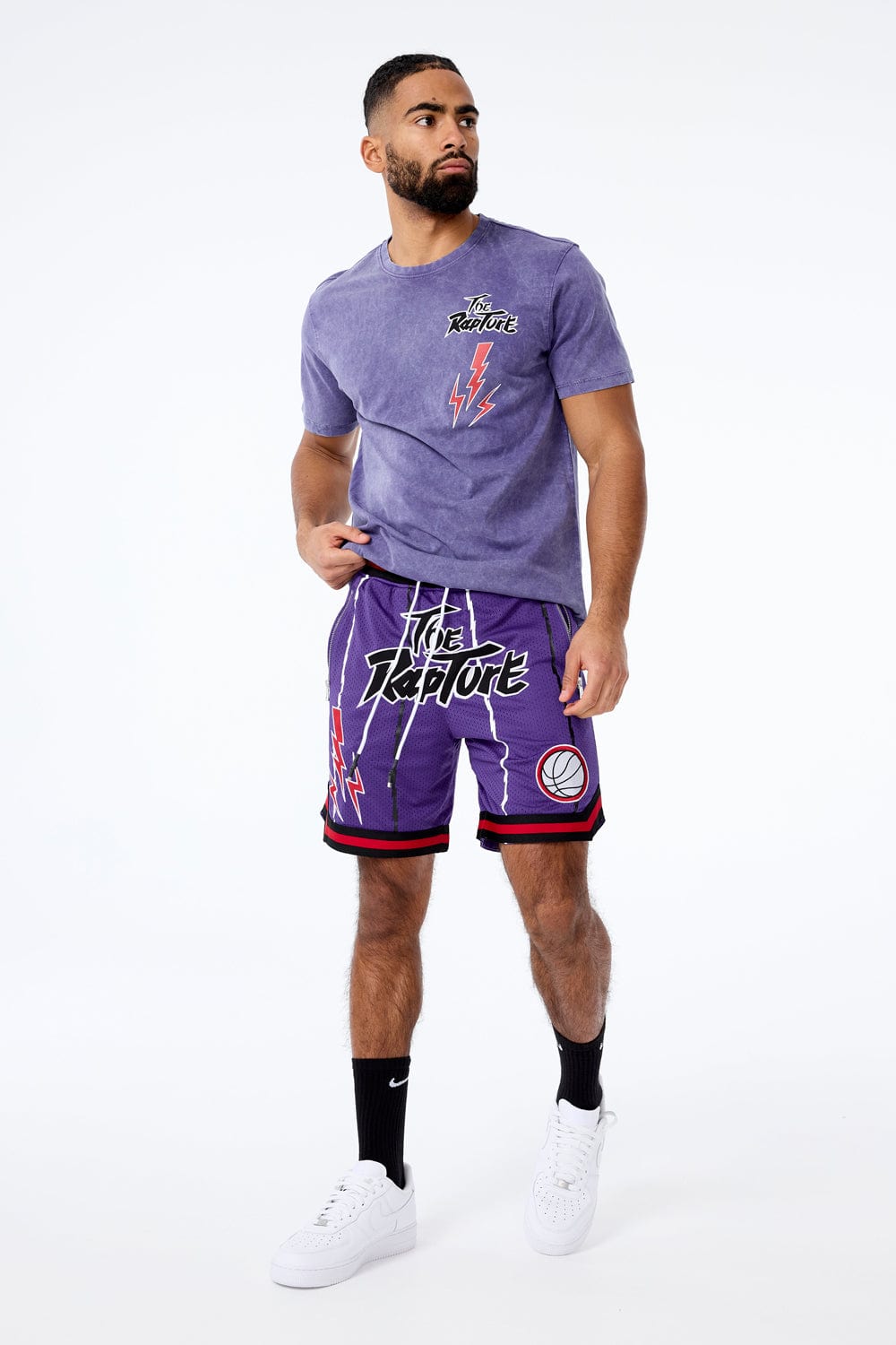 Retro The Rapture Basketball Shorts Purple