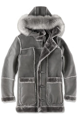 Big Men's Denali Shearling Jacket (Charcoal)