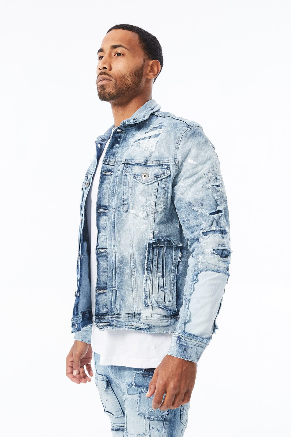 Washington Heights Denim Trucker Jacket (Destroyed Blue) – Jordan