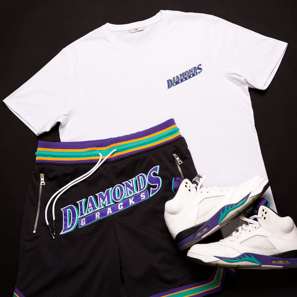 Retro - Diamonds & Racks Basketball Shorts (Black Diamond)