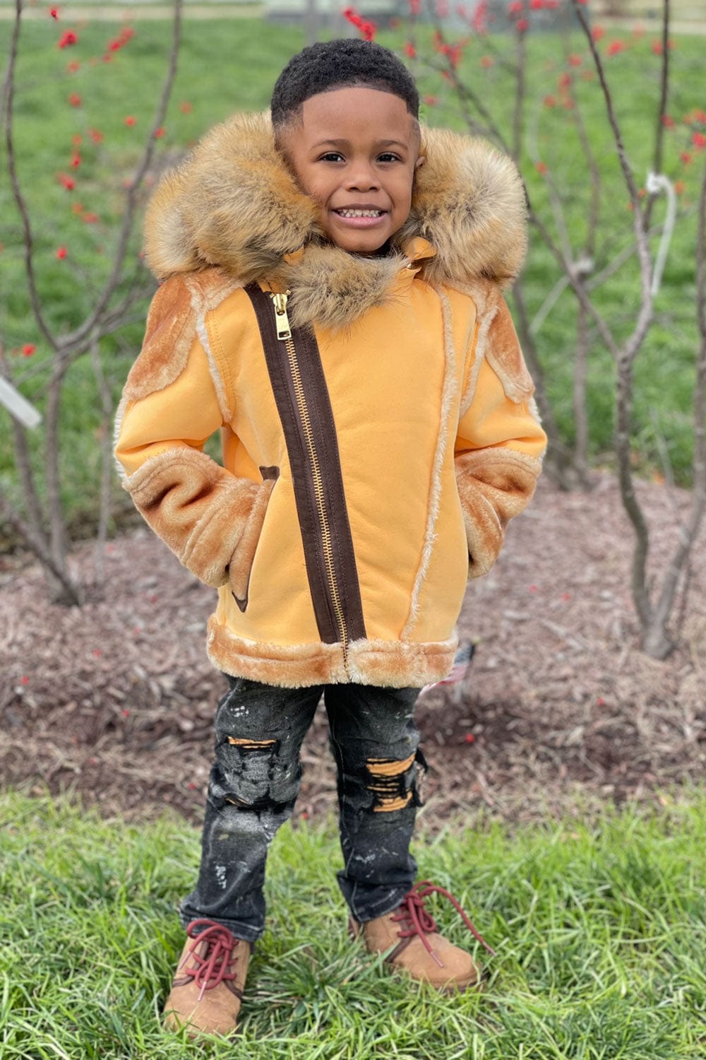 JC Kids Kids El Jefe Shearling Moto Jacket (Sunset)