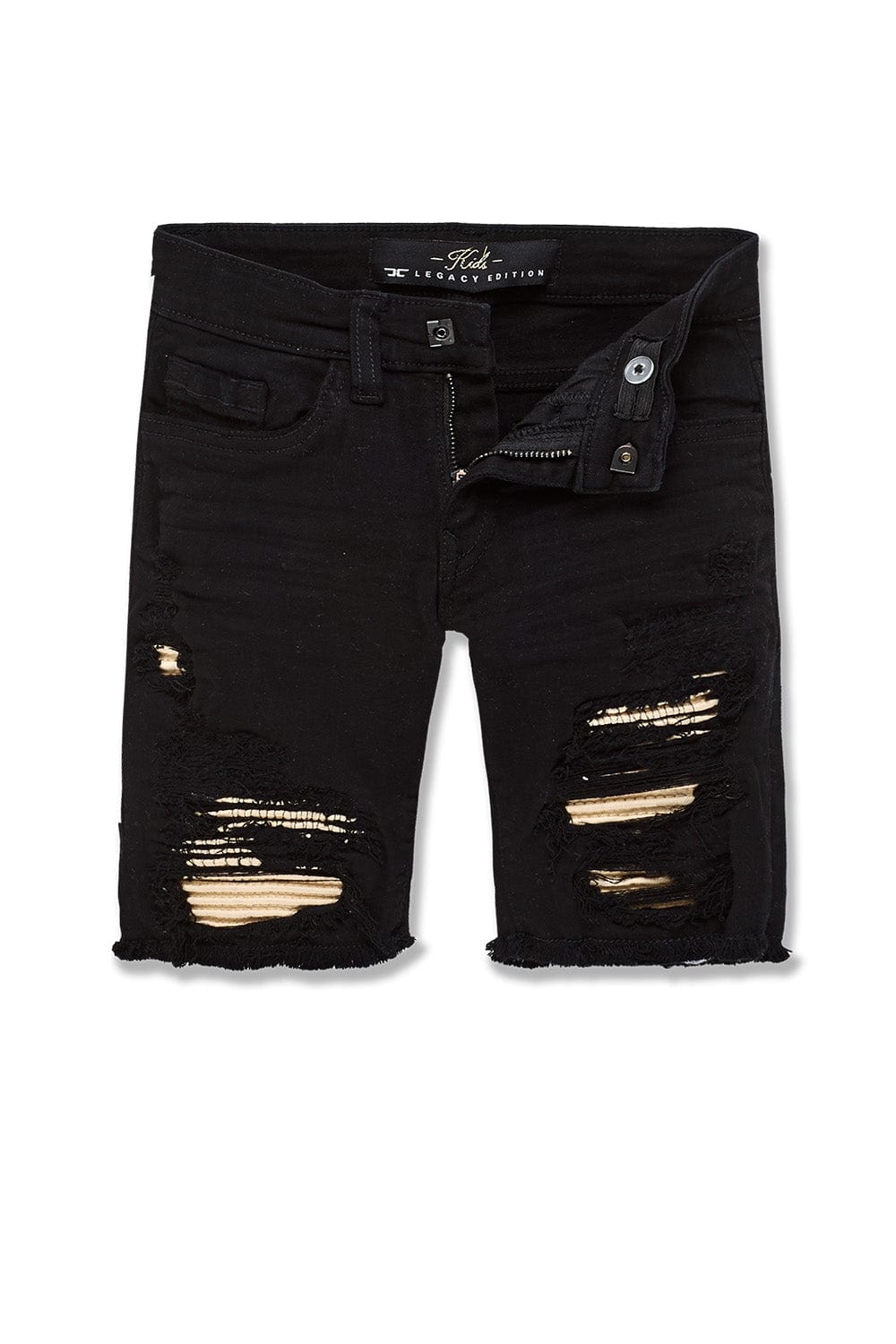 JC Kids Kids Siena Denim Shorts (Black Khaki) 2 / Black Khaki / AA03