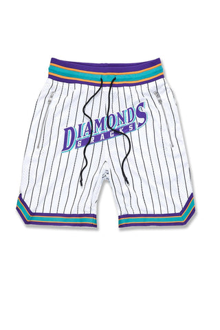 Retro - Diamonds & Racks Basketball Shorts (White Diamond)