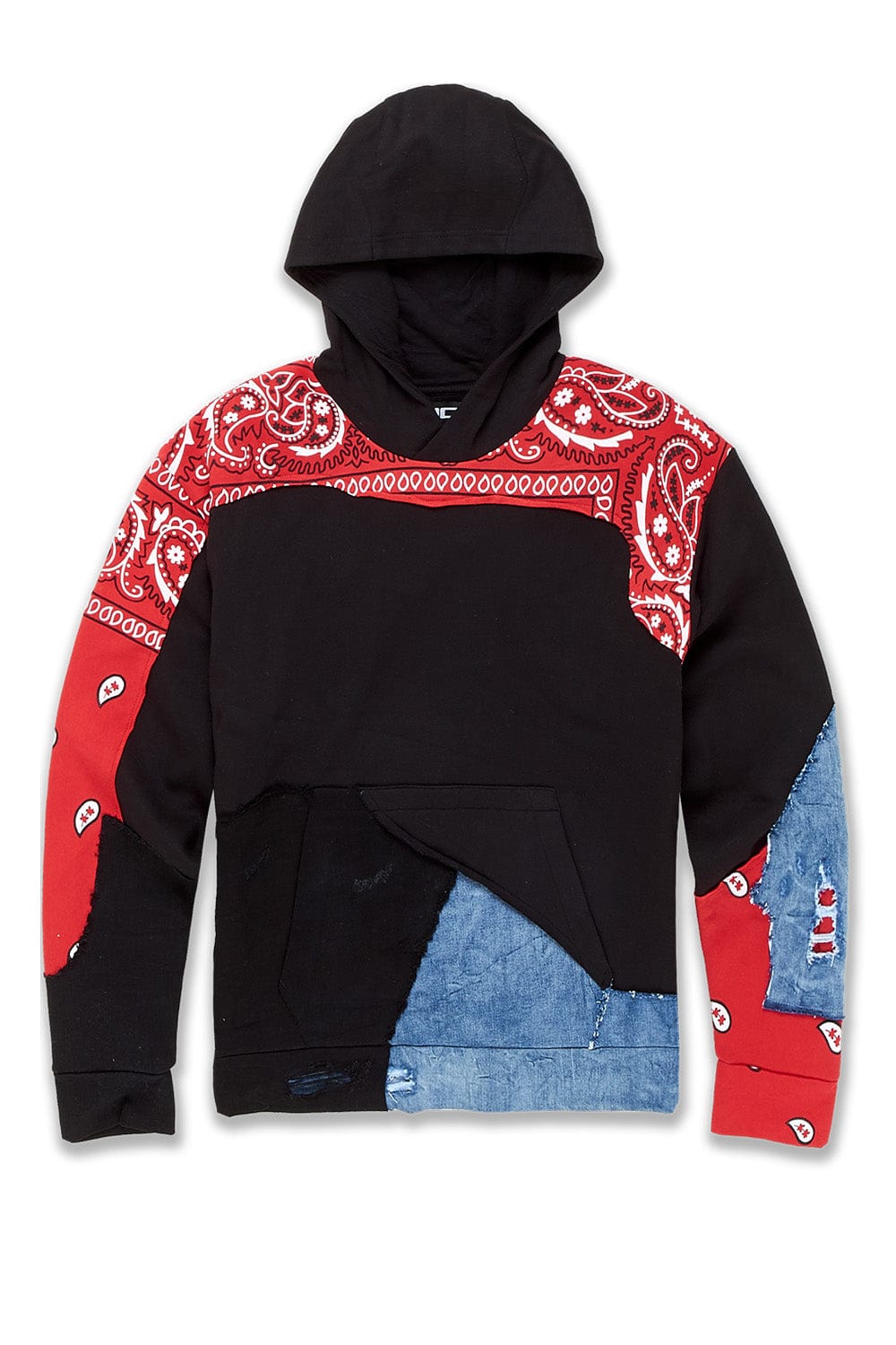 Big Men s Paisley Pullover Hoodie Crimson