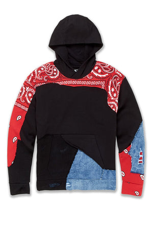 Big Men s Paisley Pullover Hoodie Crimson