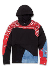 Paisley Pullover Hoodie (Crimson)