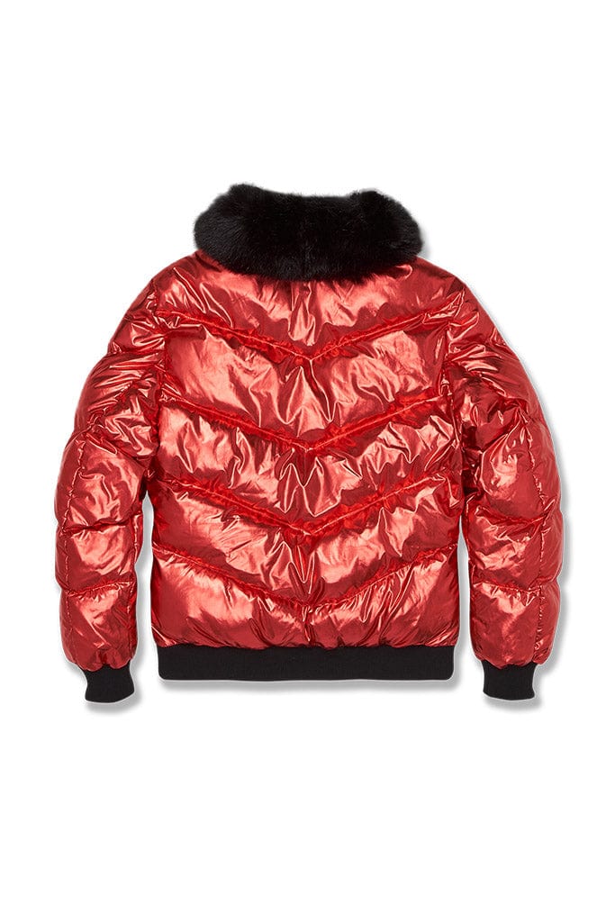 Shiny red hot sale bomber jacket