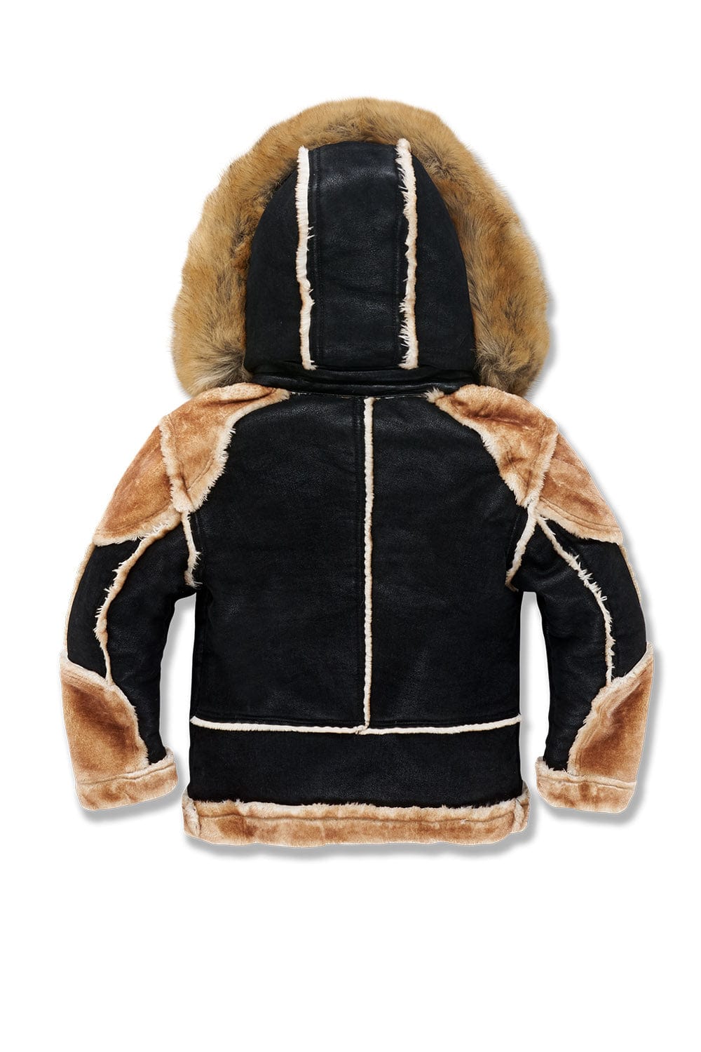 JC Kids Kids El Jefe Shearling Moto Jacket (Black Coffee)