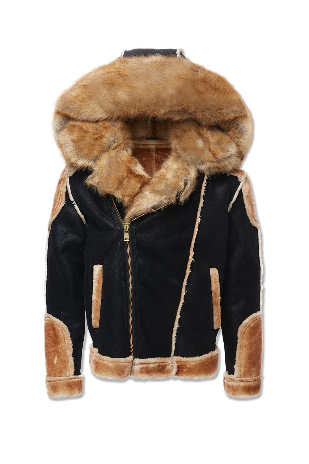 Jordan Craig El Jefe Shearling Moto Jacket (Black Coffee) S / Black Coffee