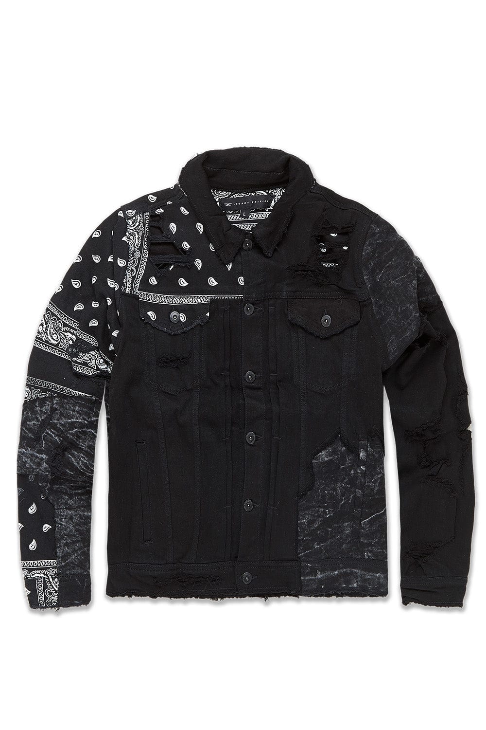JC Big Men Big Men's Represent Denim Trucker Jacket (Noir) 4XL / Noir