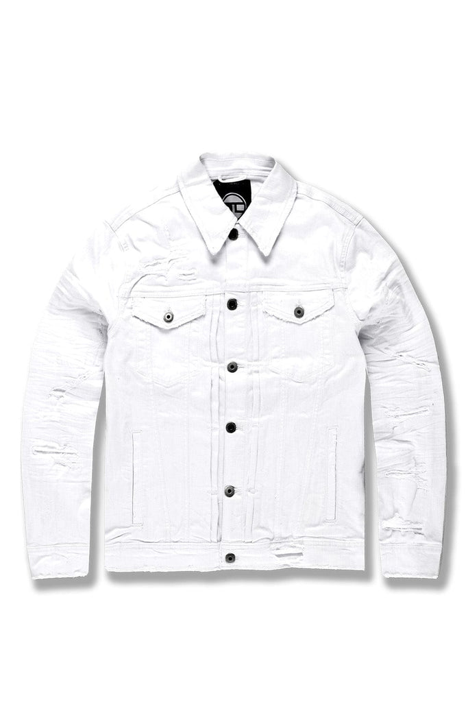 JC Big Men Big Men's Tribeca Twill Trucker Jacket White / 4XL