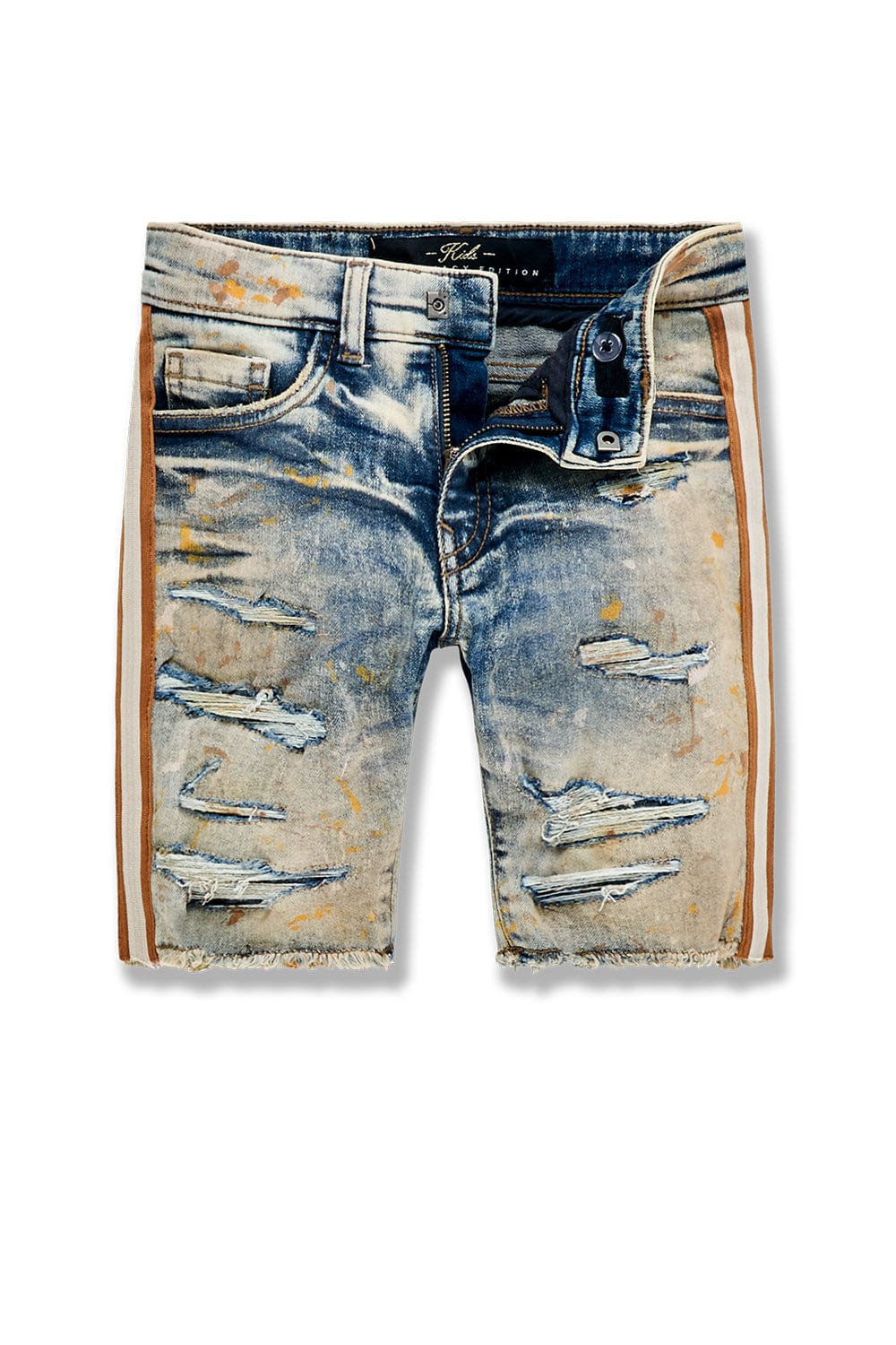 JC Kids Kids Summertime Striped Denim Shorts (Sandstone) 2 / Sandstone / BA